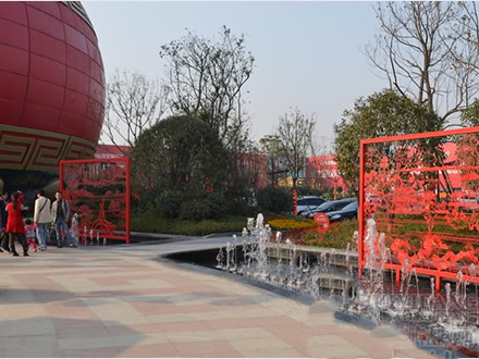 戶外廣場(chǎng)噴泉景觀——合肥萬達(dá)文旅城戶外廣場(chǎng)鐵畫《合肥八景》