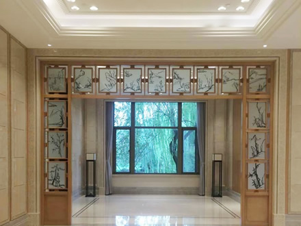 G20峰會(huì)習(xí)主席接待奧巴馬西湖國(guó)賓館中式屏風(fēng)隔斷鐵畫《西湖十景》