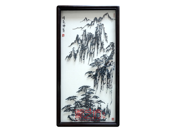 黃山奇松怪石風(fēng)景水墨鐵畫(huà)李強(qiáng)作品