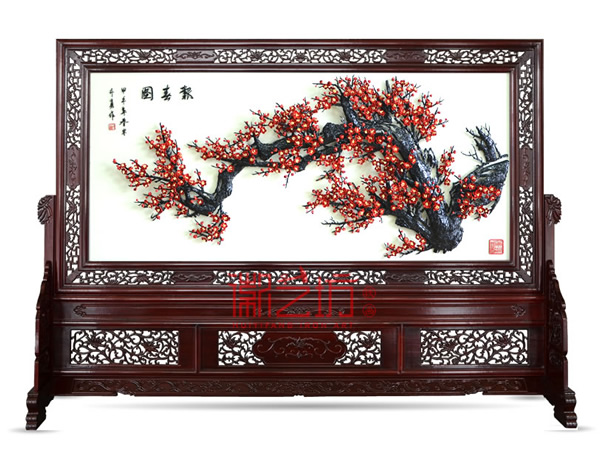 大型雕花屏風(fēng)蕪湖鐵畫(huà)-報(bào)春圖
